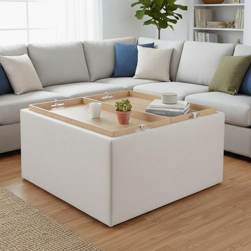 Libby Fabric Bench with Storage - Image 4