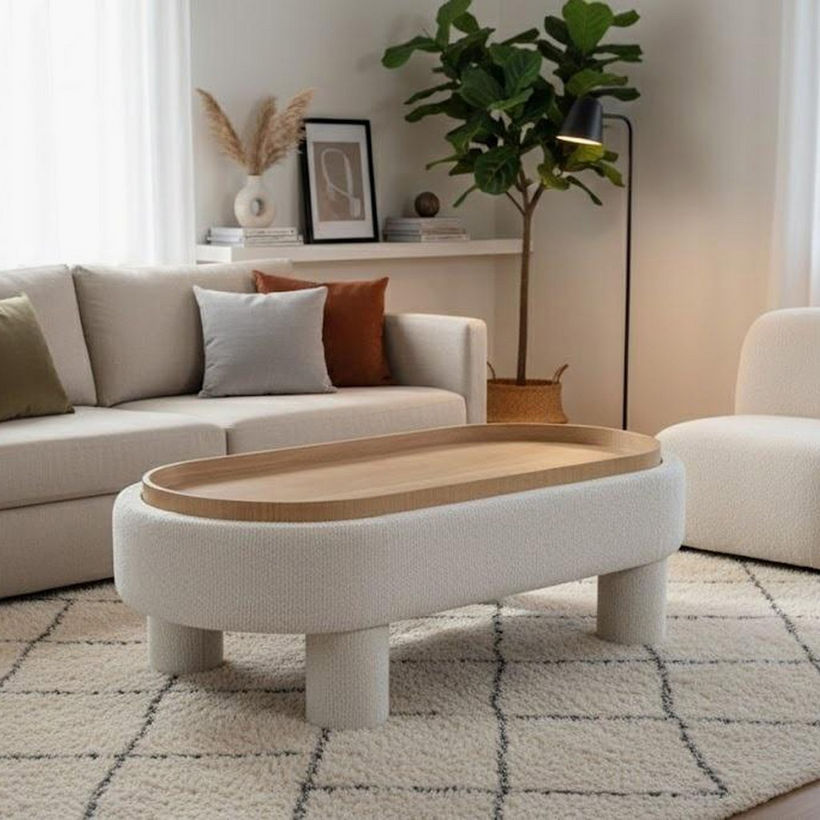 Sicily Fabric Bench with Storage - Image 3