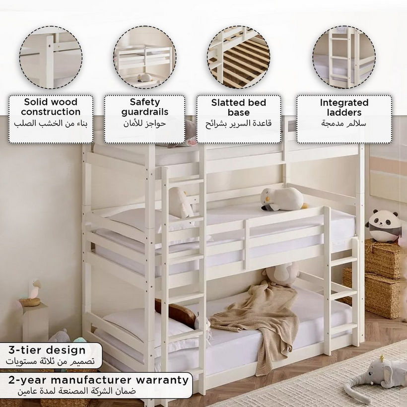 Movo Ivory Stova Triple Bunk Bed - Image 2