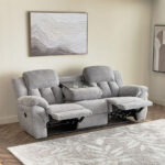 Stanford NXT 3-Seater Fabric Recliner with Drop Down and 2 Cupholders