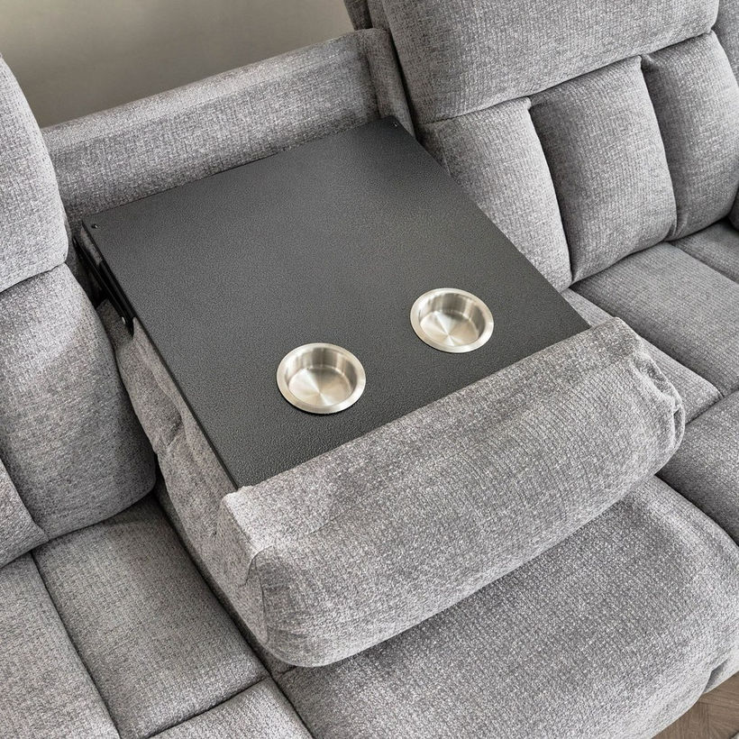 Stanford NXT 3-Seater Fabric Recliner with Drop Down and 2 Cupholders - Image 8