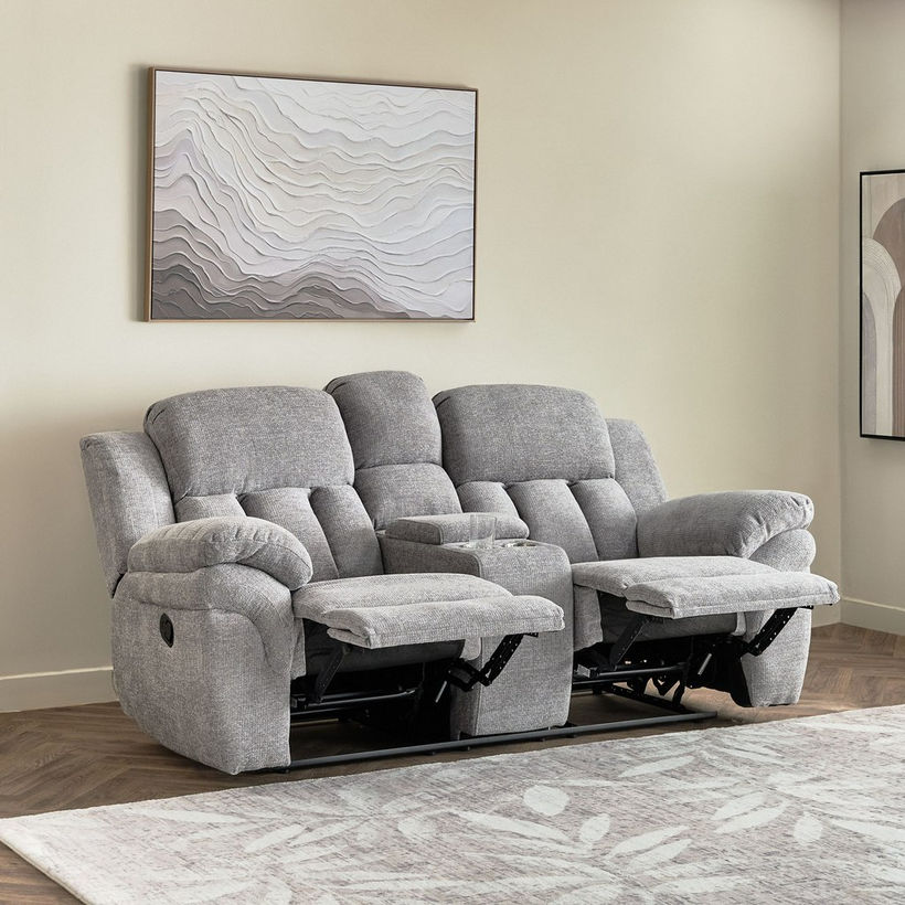 Stanford NXT 2-Seater Fabric Recliner with Console and 2 Cupholders - Image 3