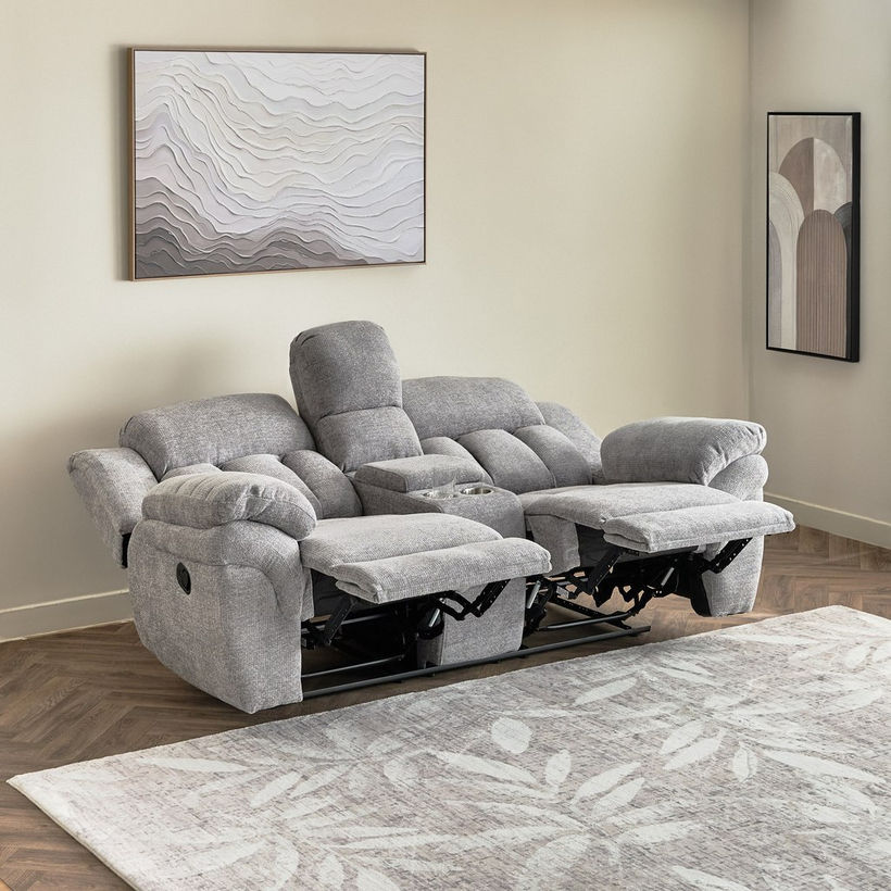 Stanford NXT 2-Seater Fabric Recliner with Console and 2 Cupholders - Image 4