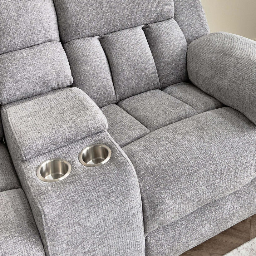 Stanford NXT 2-Seater Fabric Recliner with Console and 2 Cupholders - Image 9