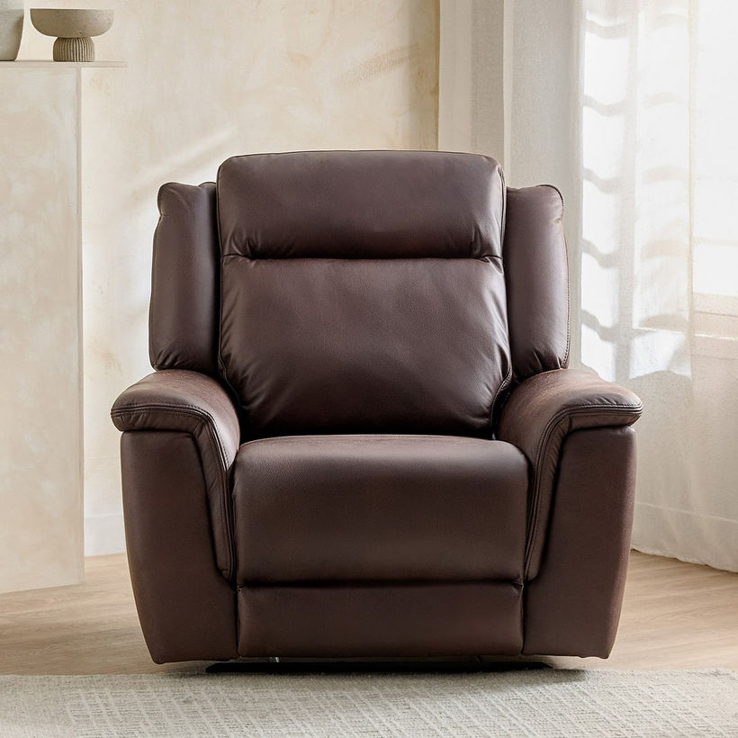 Brunswick Leather Air Fabric Recliner Armchair - Image 5