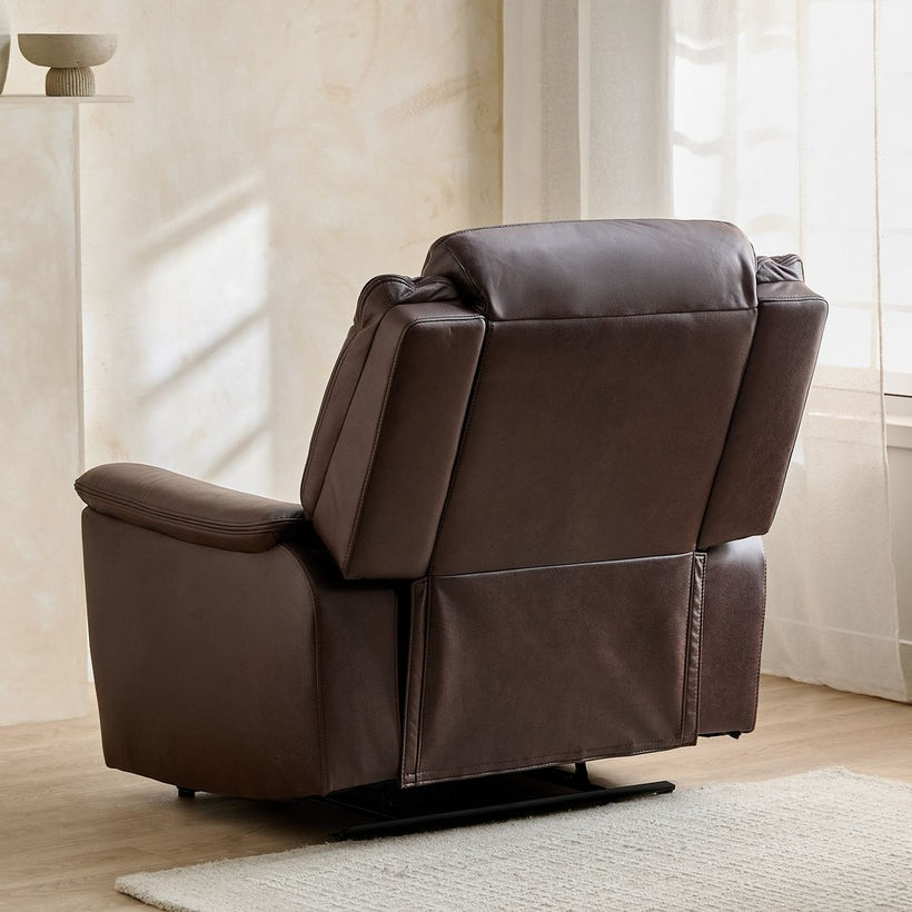 Brunswick Leather Air Fabric Recliner Armchair - Image 6
