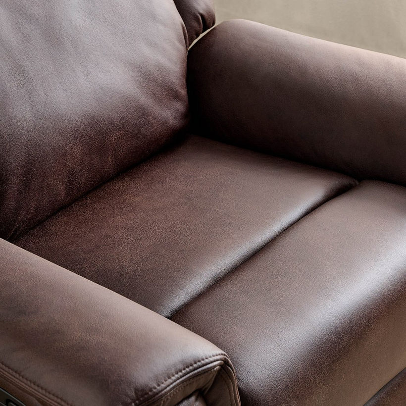 Brunswick Leather Air Fabric Recliner Armchair - Image 7