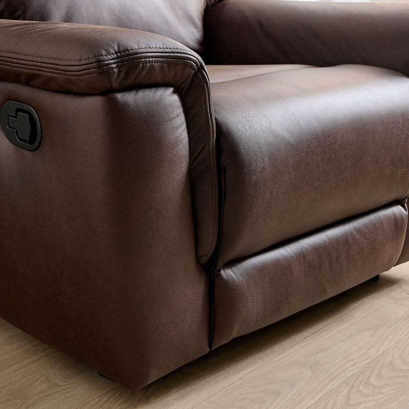 Brunswick Leather Air Fabric Recliner Armchair - Image 8