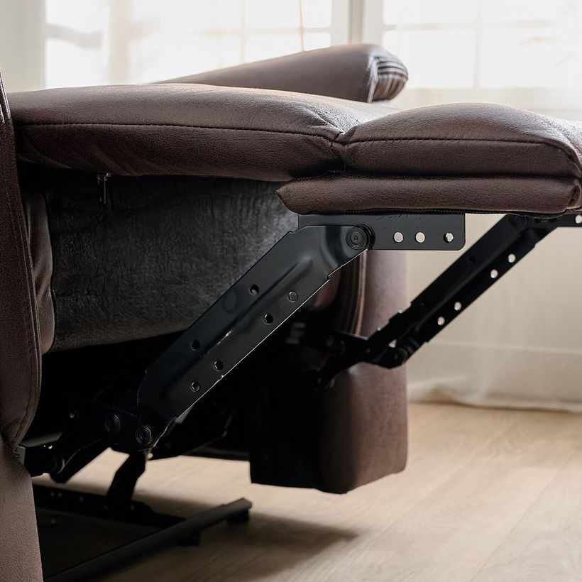 Brunswick Leather Air Fabric Recliner Armchair - Image 10