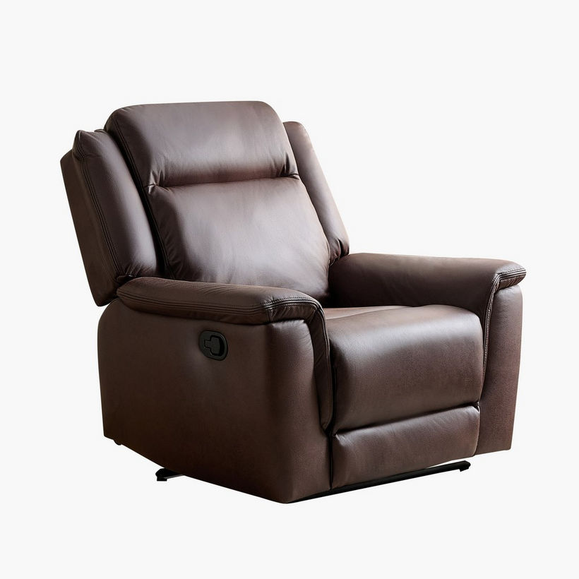 Brunswick Leather Air Fabric Recliner Armchair - Image 12