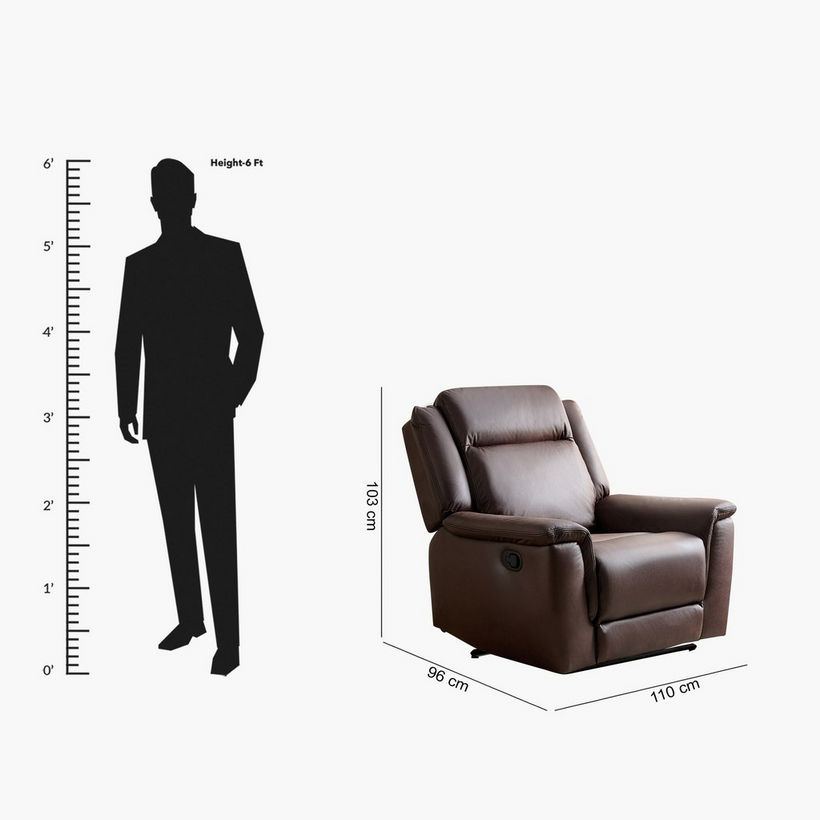 Brunswick Leather Air Fabric Recliner Armchair - Image 13