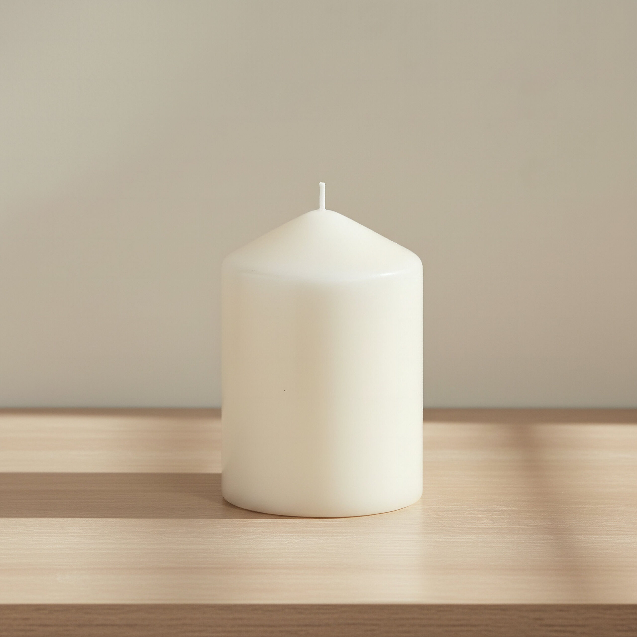 Luna Unscented Pillar Candle - 48 h
