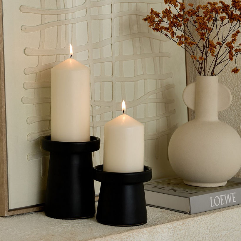 Luna Unscented Pillar Candle - 48 h - Image 9