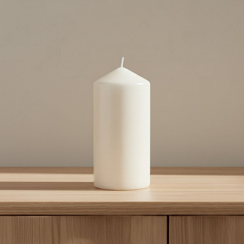 Luna Unscented Pillar Candle - 60 h - Image 3