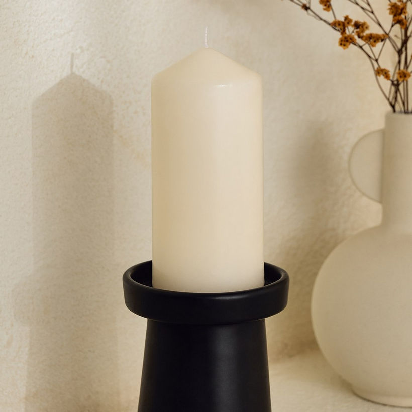Luna Unscented Pillar Candle - 60 h - Image 10