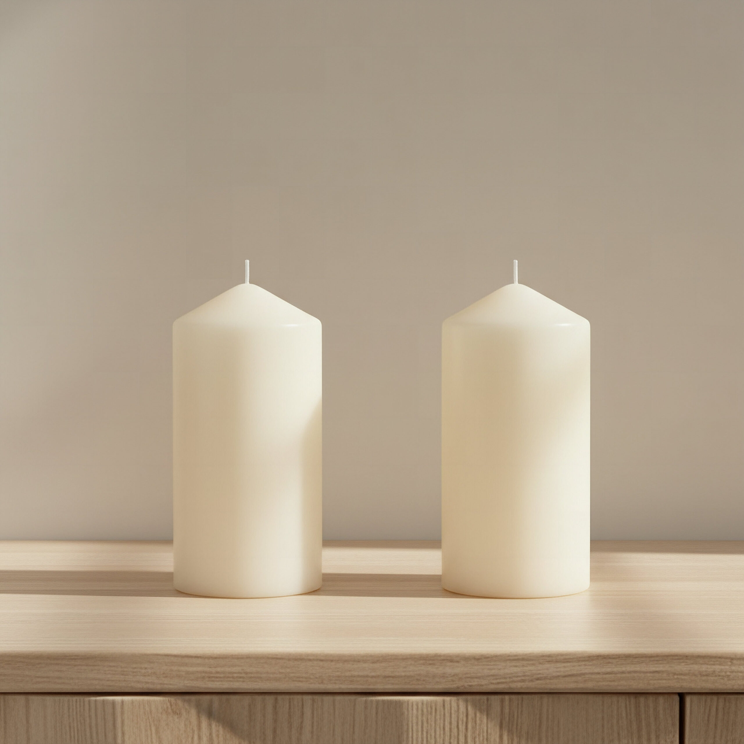 Luna 2-Piece Unscented Pillar Candle Set