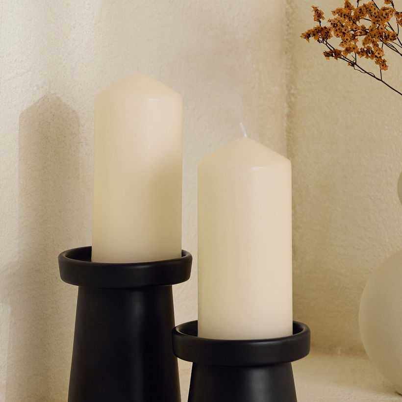 Luna 2-Piece Unscented Pillar Candle Set - Image 6