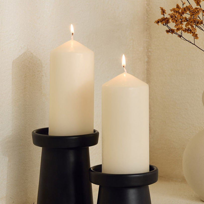 Luna 2-Piece Unscented Pillar Candle Set - Image 7