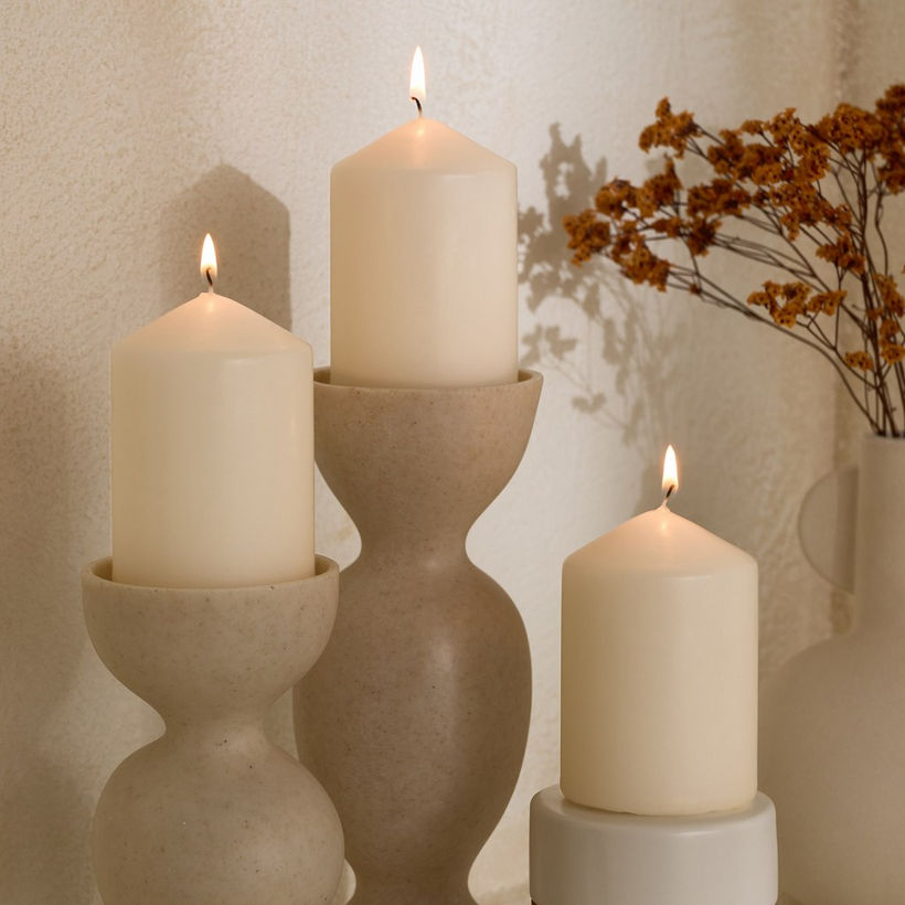Luna 3-Piece Unscented Pillar Candle Set - Image 7