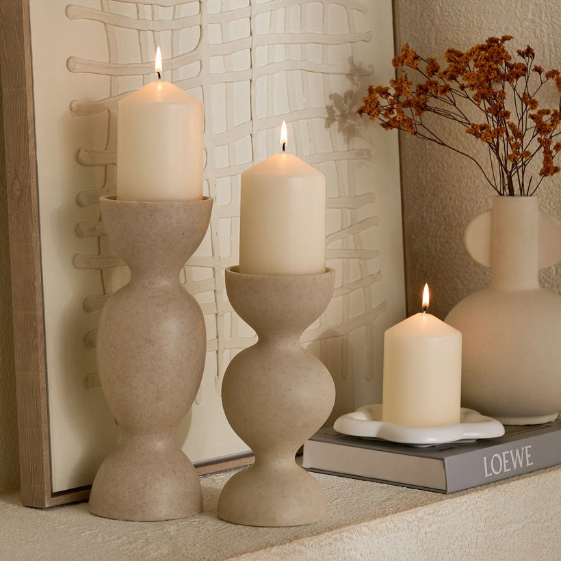 Luna 3-Piece Unscented Pillar Candle Set - Image 9