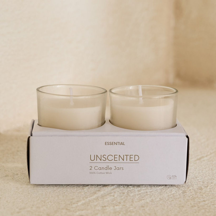 Luna 2-Piece Unscented Votive Glass Jar Candle Set - 10 h - Image 2