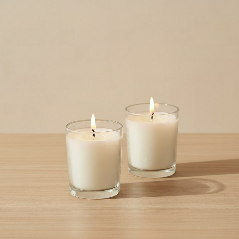Luna 2-Piece Unscented Votive Glass Jar Candle Set - 10 h - Image 4