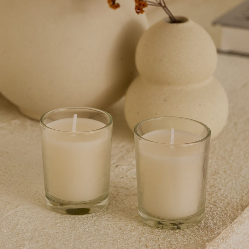 Luna 2-Piece Unscented Votive Glass Jar Candle Set - 10 h - Image 6