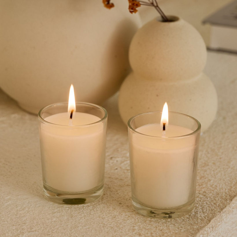 Luna 2-Piece Unscented Votive Glass Jar Candle Set - 10 h - Image 7