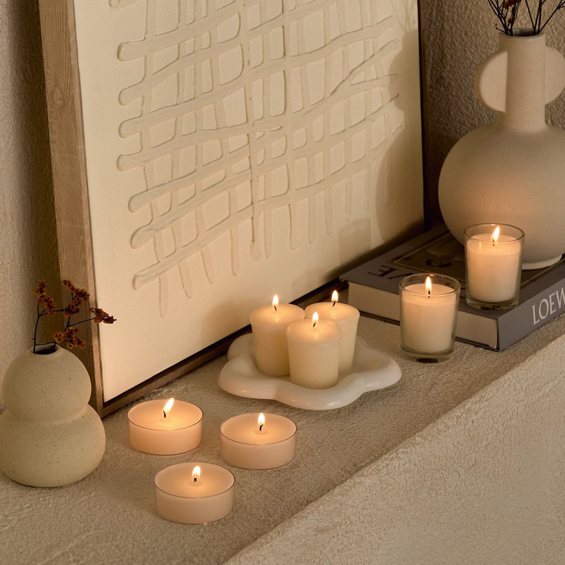 Luna 2-Piece Unscented Votive Glass Jar Candle Set - 10 h - Image 9