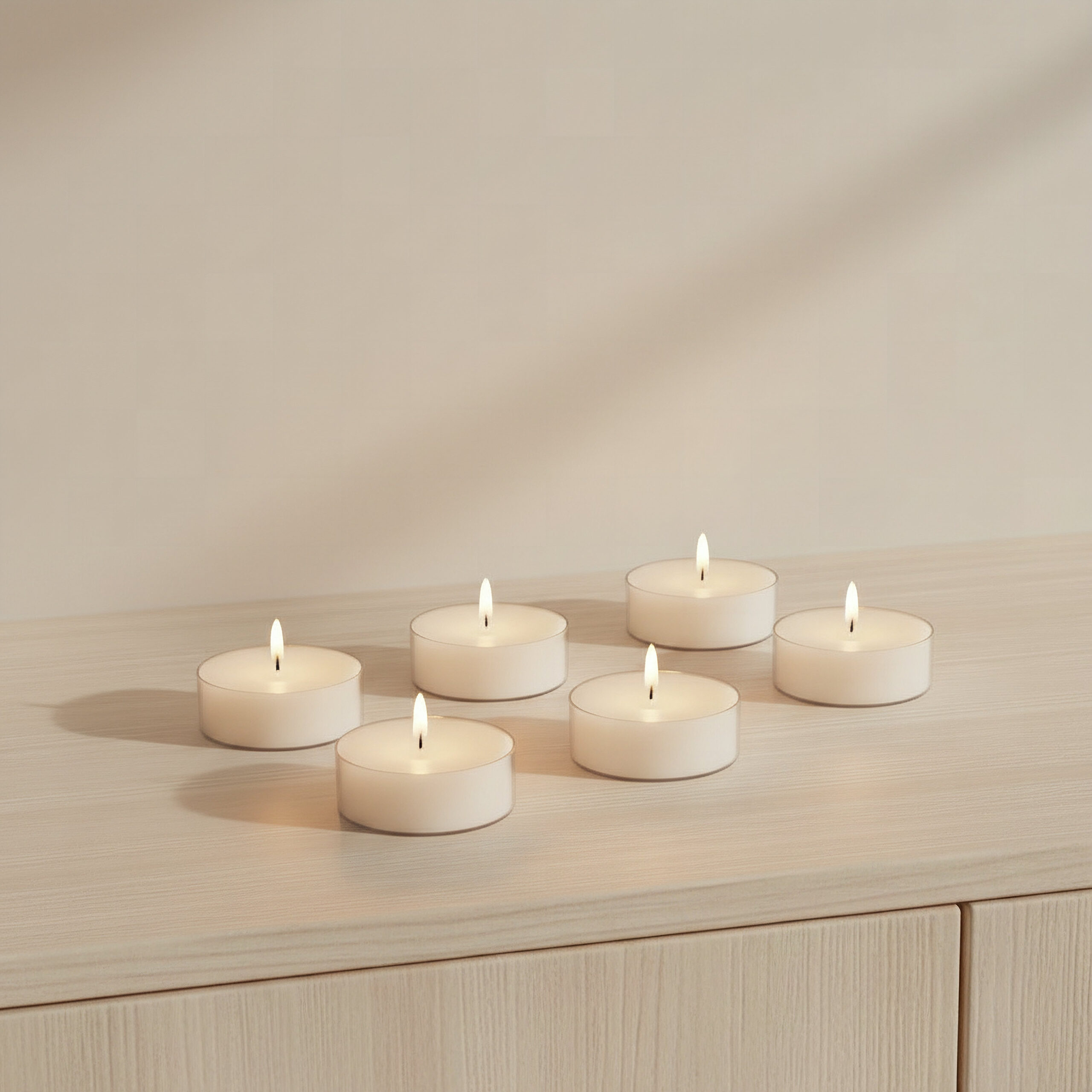 Luna 6-Piece Unscented Jumbo Tealight Candle Set - 8 h