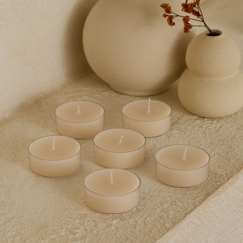 Luna 6-Piece Unscented Jumbo Tealight Candle Set - 8 h - Image 6
