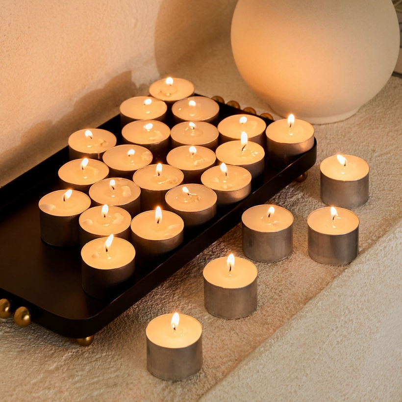Luna 25-Piece Unscented Tealight Candle Set - 8 h - Image 8