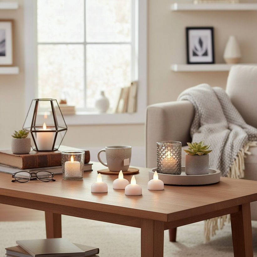 Luna 6-Piece Floating LED Flameless Tealight Set - Image 2