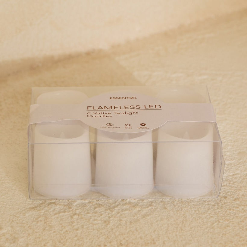 Luna 6-Piece Floating LED Votive Tealight Set - Image 2