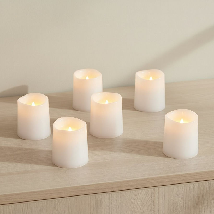 Luna 6-Piece Floating LED Votive Tealight Set - Image 5