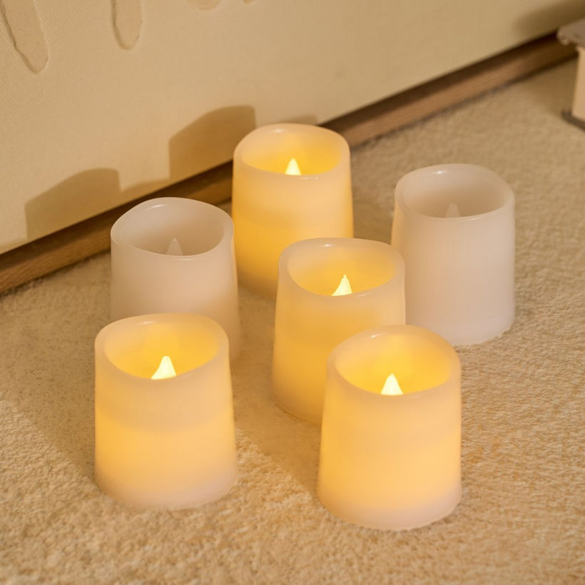 Luna 6-Piece Floating LED Votive Tealight Set - Image 7