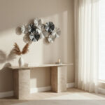 Percy Evara Monochrome Metal Wall Decor - 90x47x6 cm