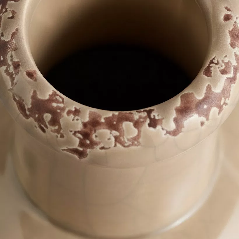 Umber Sinatra Antique Crackle Vase - 8x8x27 cm - Image 3