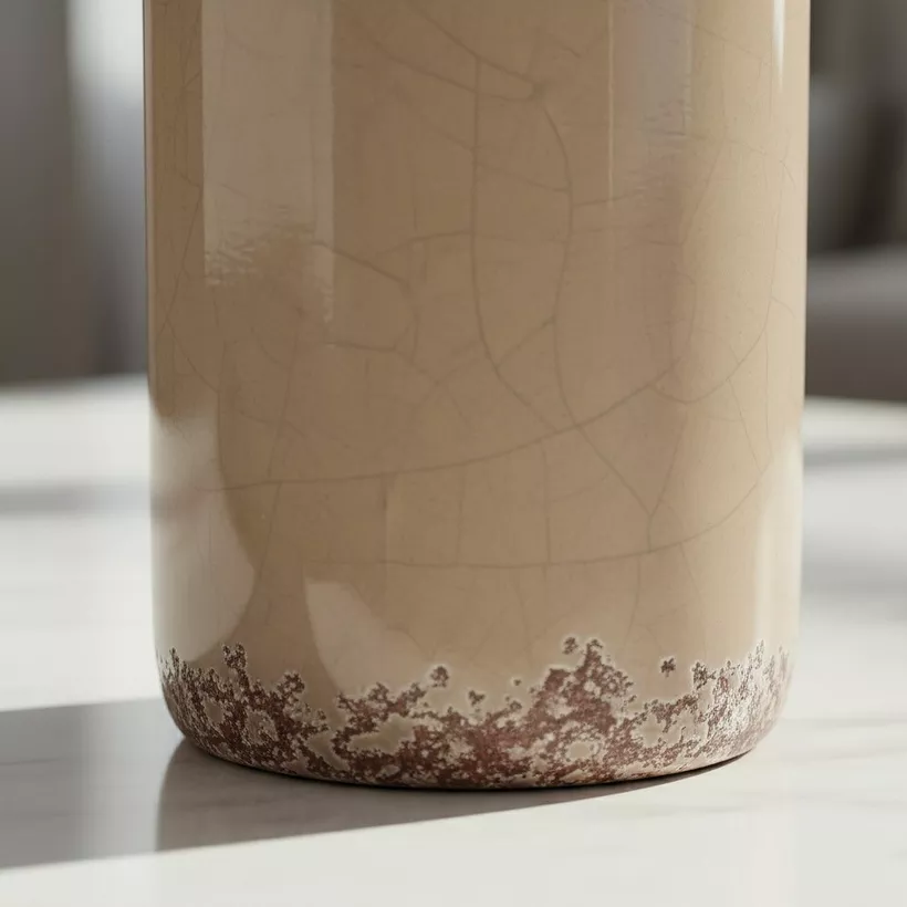 Umber Sinatra Antique Crackle Vase - 8x8x27 cm - Image 4