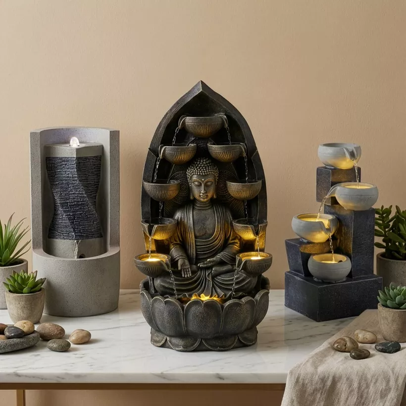 Vera Adele LED Outdoor Abstract Fountain - 34x34x66 cm - Image 2