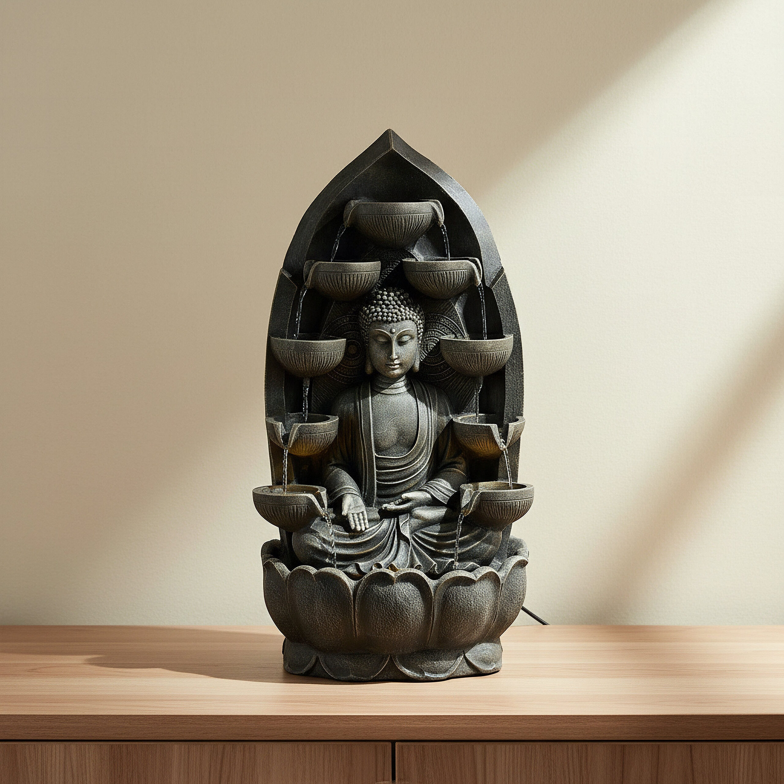 Vera Divine Buddha LED Outdoor Fountain- 39x30x75 cm
