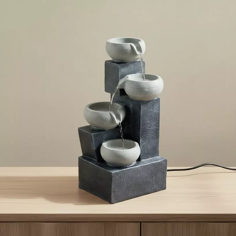 Vera-Adele Outdoor Pot Fountain with LED - 24x22.5x48.5 cm - Image 3