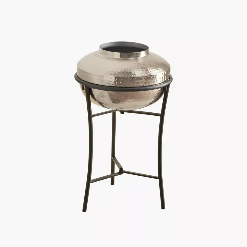 Monochrome Avya Metal Hammered Planter with Stand - 30.5x30.5x51 cm - Image 2