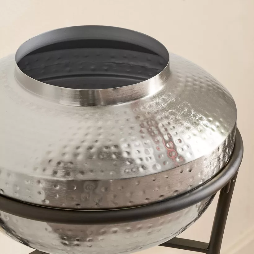Monochrome Avya Metal Hammered Planter with Stand - 30.5x30.5x51 cm - Image 5