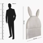 Ivory Hopper Upholstered Single Headboard - 90x200 cm
