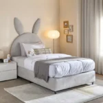 Ivory Hopper Upholstered Single Headboard - 90x200 cm