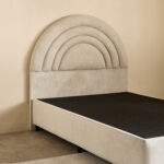 Ivory Crescent Upholstered Twin Headboard - 120x200 cm