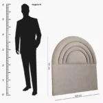 Ivory Crescent Upholstered Twin Headboard - 120x200 cm