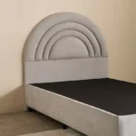 Ivory Crescent Upholstered Twin Headboard - 120x200 cm