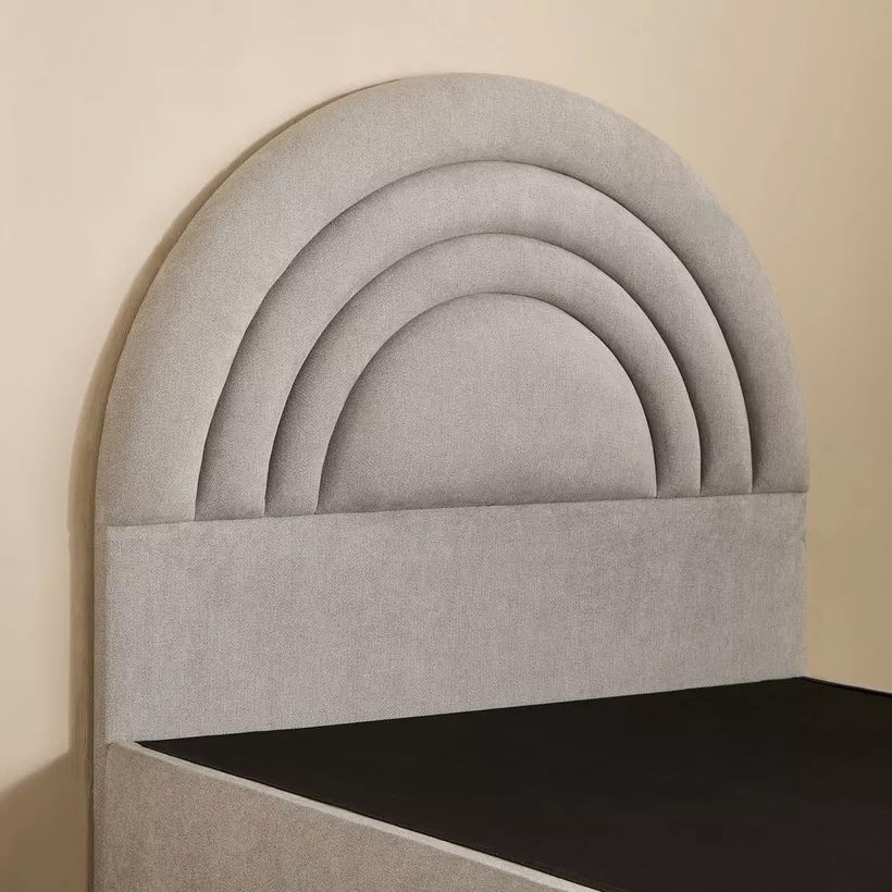 Ivory Crescent Upholstered Twin Headboard - 120x200 cm - Image 4